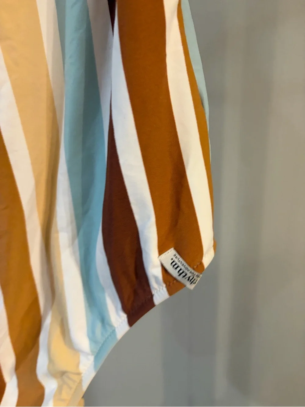 Rhythm. Vertical Stripe ZIMBABWE SCOOP ONE PIECE Swimsuit - Brown, Blue - large